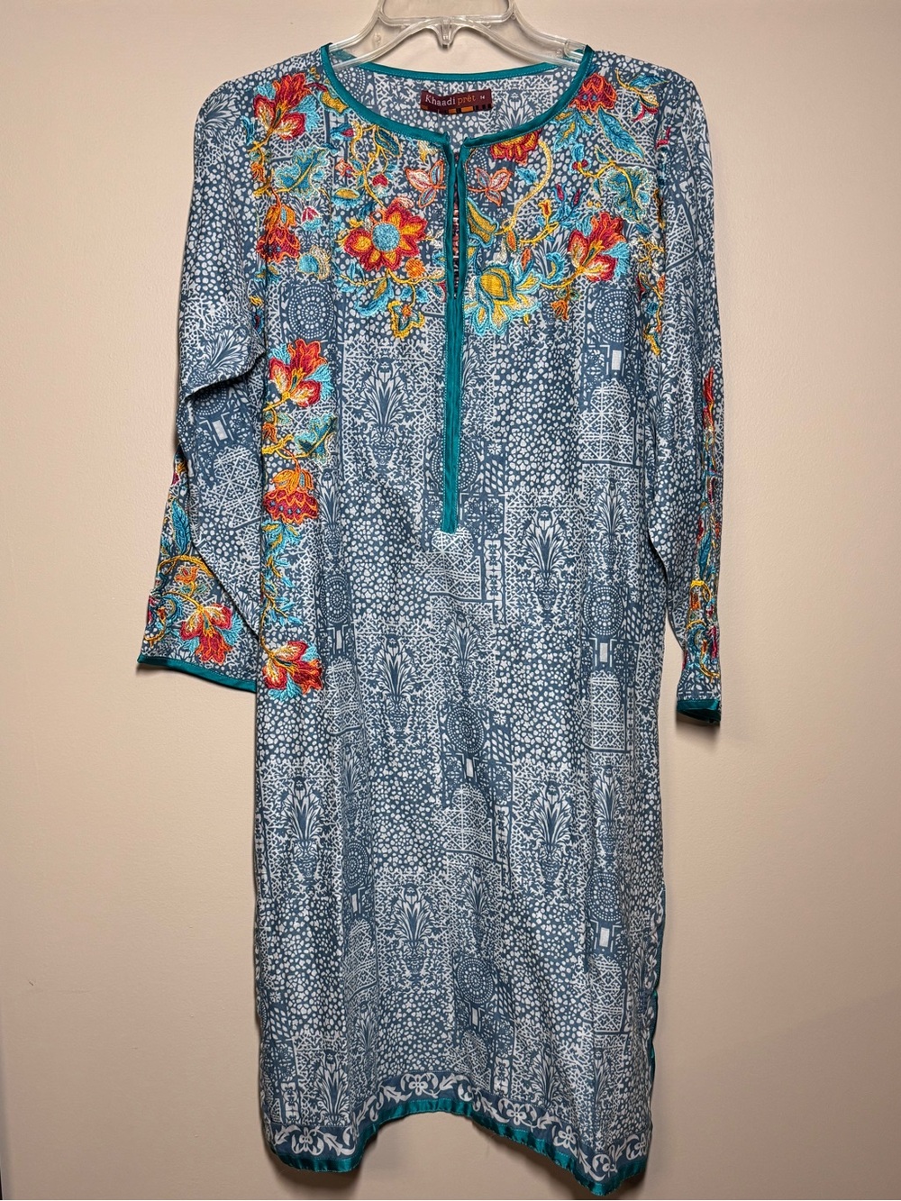 Khaadi Floral Embroidered 100% Cotton Tunic Dress